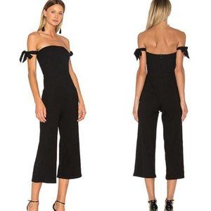 NWT NBD “Eden” Black Strapless Crop Jumpsuit L
